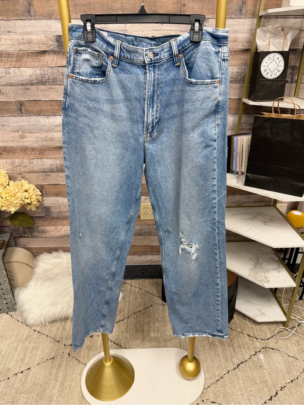 GAP Light Wash Distressed Relaxed Fit Jeans 12